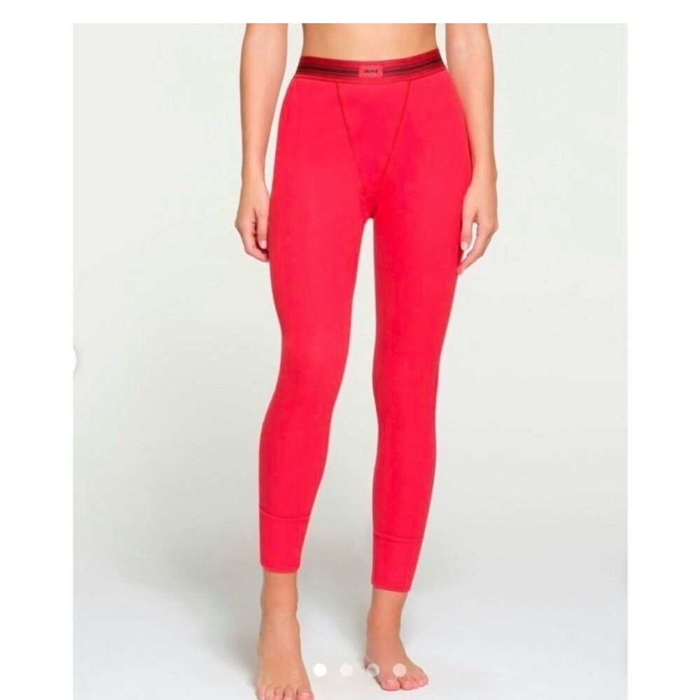 Skims red ribbed lounge pants M 
New without tags